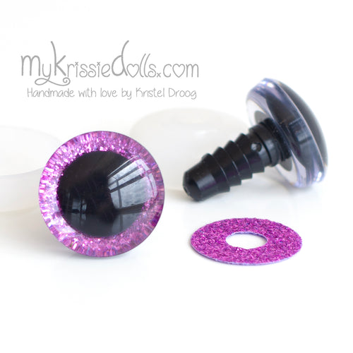Glitter veiligheidsogen - Paars