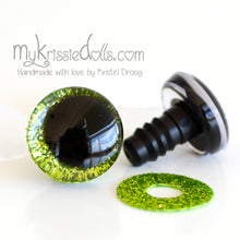 Afbeelding in Gallery-weergave laden, ‘Schele’ Glitter veiligheidsogen - Lichtgroen