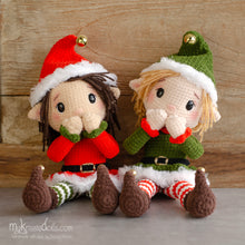 Laden Sie das Bild in den Galerie-Viewer, Häkelanleitung - Weihnachtselfen Alva und Lumi