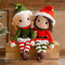 Laden Sie das Bild in den Galerie-Viewer, Häkelanleitung - Weihnachtselfen Alva und Lumi