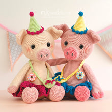 Load image into Gallery viewer, Crochet pattern - Party pigs Glitter and Glamour